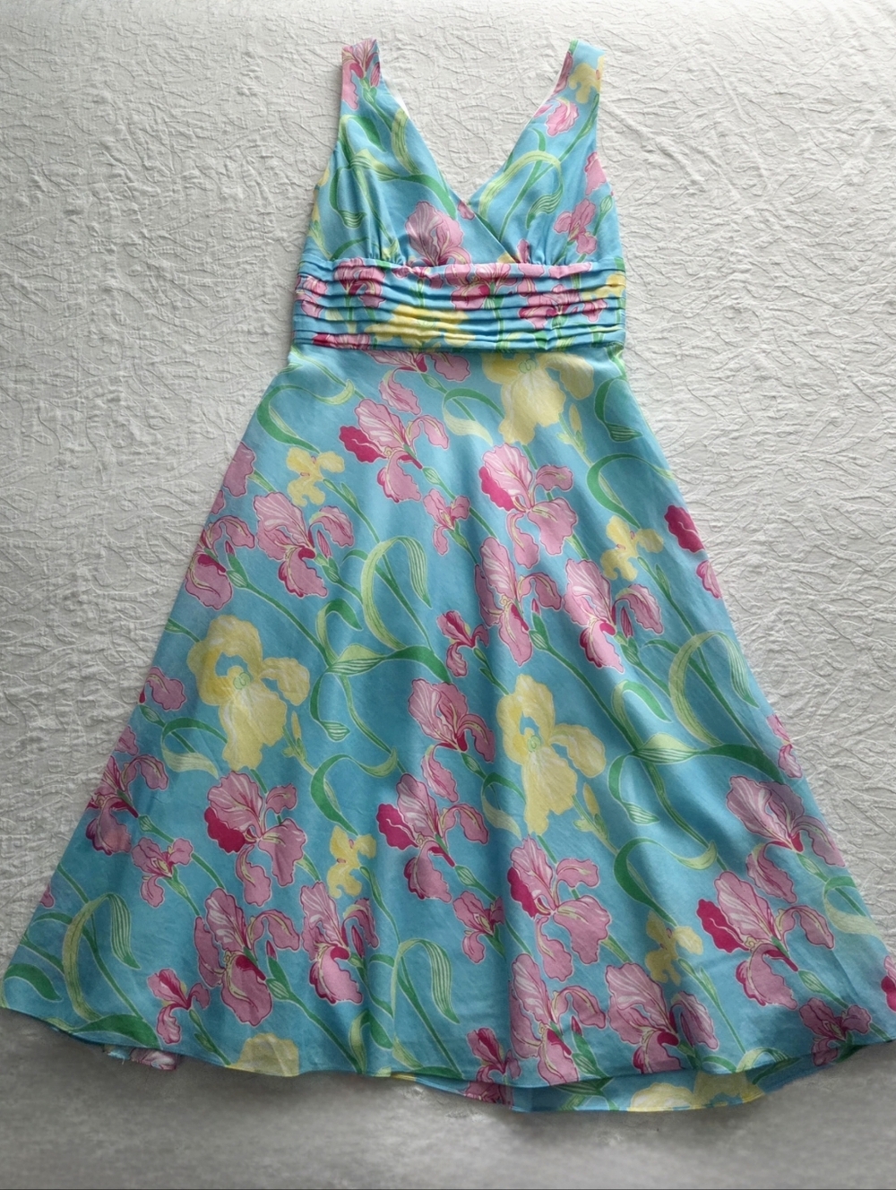 Lilly Pulitzer Silk / Cotton Sleeveless Bold Floral A-Line Dress, Lined, Size 6 - Picture 6 of 16